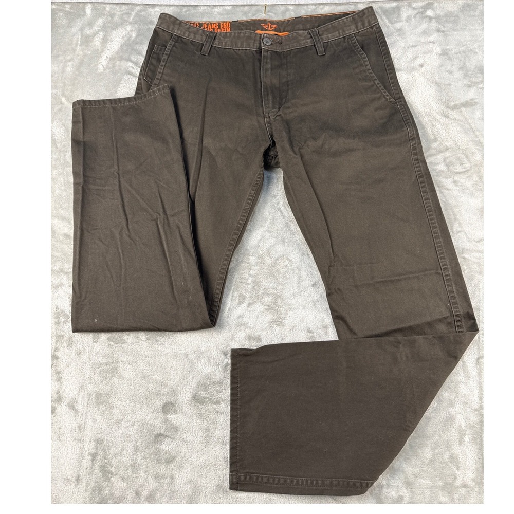 Dockers Alpha Slim Khaki Pants Mens 34x32 Dark Brown Cotton Chinos Slim Fit